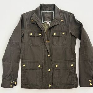 J. Crew Downtown Field Jacket Full Zip Utility Coat Brown XS